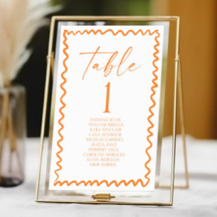 Numeração De Mesa Casamento com Borda Ondulada de Laranja Cítrica Ca