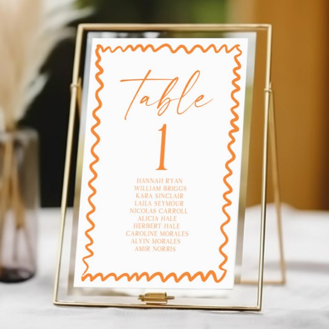 Numeração De Mesa Casamento com Borda Ondulada de Laranja Cítrica Ca (Criador carregado)