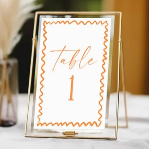 Numeração De Mesa Casamento com Borda Ondulada de Laranja Cítrica Ca