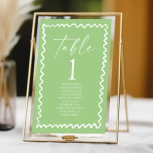 Numeração De Mesa Casamento com Borda Ondulada Verde Cítrico Caprich