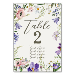 Numeração De Mesa Casamento com bordas planas de roxo e creme