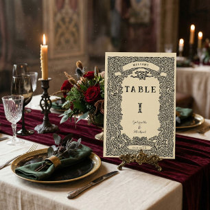 Numeração De Mesa Casamento com Brasão de Dragão de Nó Celta Vintage
