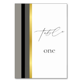 Numeração De Mesa Casamento com Cinzas Negras Douradas e Elegantes