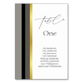 Numeração De Mesa Casamento com Cinzas Negras Douradas e Elegantes