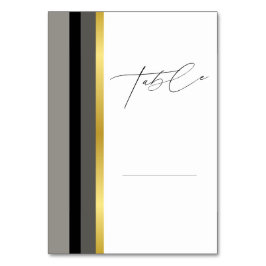 Numeração De Mesa Casamento com Cinzas Negras Douradas e Elegantes