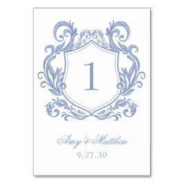 Numeração De Mesa Casamento com Crista Azul Poeirento Elegante
