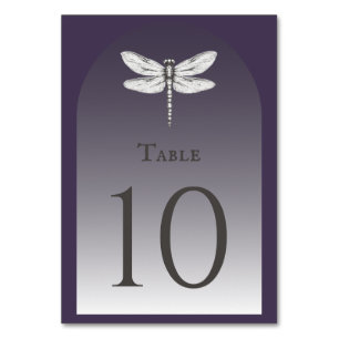 Numeração De Mesa Casamento com Dragonfly Roxo Escuro