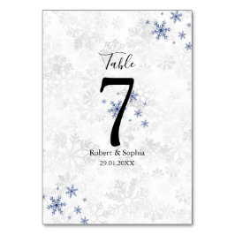 Numeração De Mesa Casamento com Floco de Neve de inverno