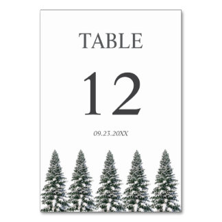 Numeração De Mesa Casamento com flocos de neve do inverno Elegante