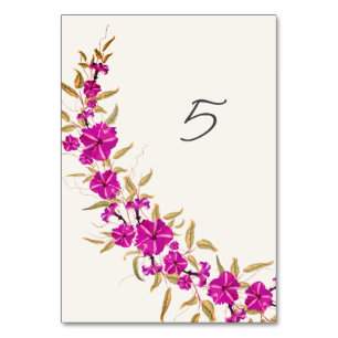 Numeração De Mesa Casamento com Flores de Vinha de Trompete Selvagem