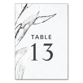 Numeração De Mesa Casamento com Folha Gráfica Branca e Preta