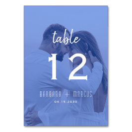 Numeração De Mesa Casamento com Foto Azul