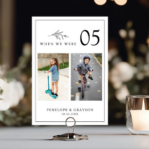 Numeração De Mesa Casamento com Foto Moderna em Preto e Branco Minim