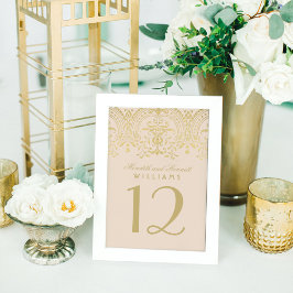Numeração De Mesa Casamento com Glamor Vintage Dourado