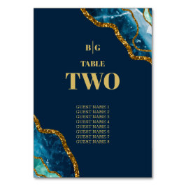 Numeração De Mesa Casamento com Glitter de Geodo Agato Azul e Dourad