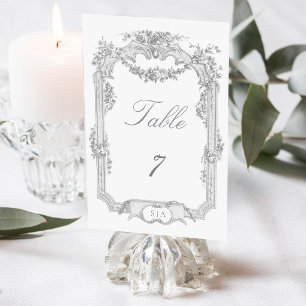 Numeração De Mesa Casamento com Grinalda de Rosa Clássica Francesa O