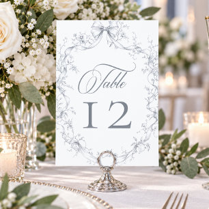 Numeração De Mesa Casamento com Grinalda Floral Preta Cinza Vintage