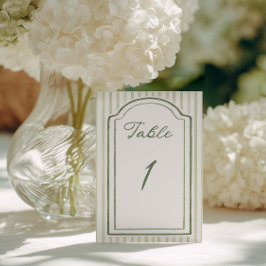 Numeração De Mesa Casamento com Listras Verdes