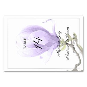Numeração De Mesa Casamento com Magnólia Roxo Elegante