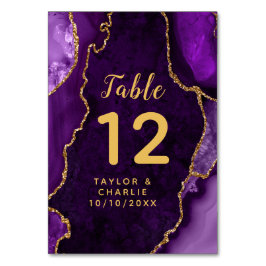 Numeração De Mesa Casamento com mármore roxo e Dourado