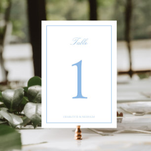 Numeração De Mesa Casamento com Moldura Azul Suave