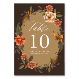 Numeração De Mesa Casamento com Moldura Floral Vintage