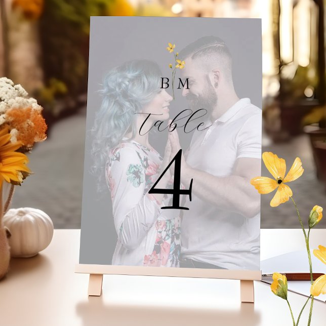 Numeração De Mesa Casamento com Monograma de Foto (Criador carregado)