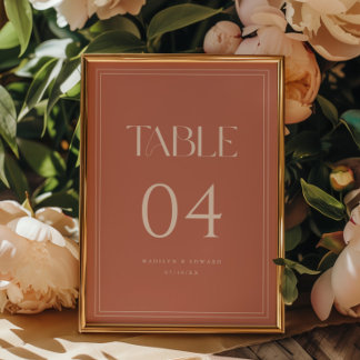 Numeração De Mesa Casamento com Nomes Personalizados Rosa Poeira Mod