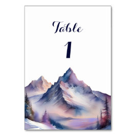 Numeração De Mesa Casamento com paisagens cobertas de neve