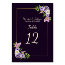 Casamento com Púrpura de Frame Dourado Floral de L