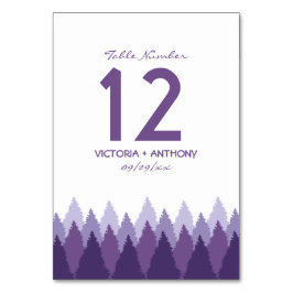 Numeração De Mesa Casamento com Púrpura Floresta