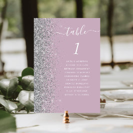 Numeração De Mesa Casamento com Purpurina Prata Roxo Empoeirado