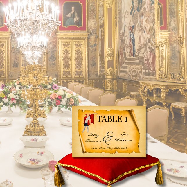Numeração De Mesa Casamento com Rolo Antigo Medieval (Criador carregado)