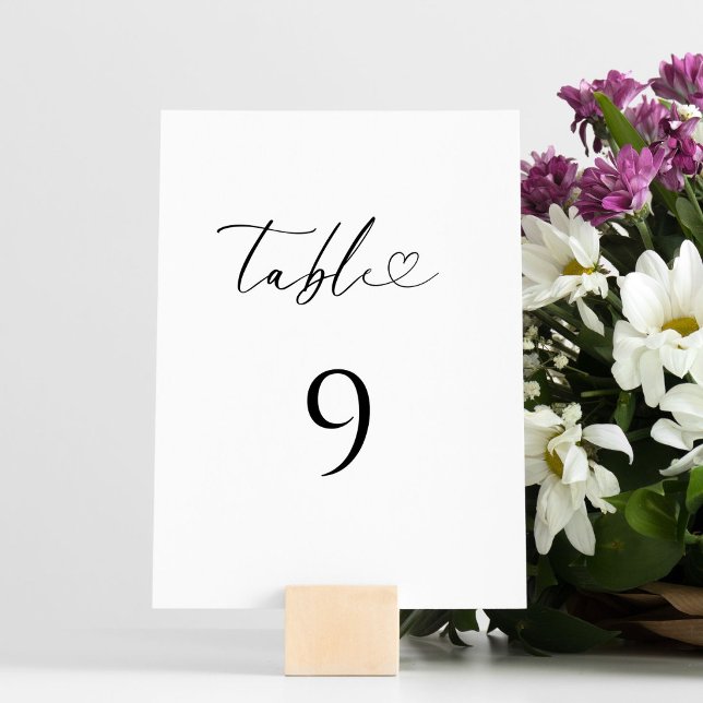 Numeração De Mesa Casamento com Roteiro Moderno Minimalista (Criador carregado)