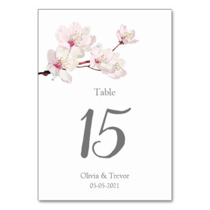 Numeração De Mesa Casamento com Sakura Japonês com Flor de Cereja R