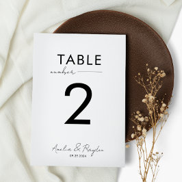 Numeração De Mesa Casamento com Tipografia de Script Elegante