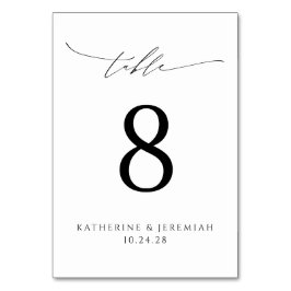 Numeração De Mesa Casamento com Tipografia de Script Elegante Modern