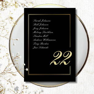 Numeração De Mesa Casamento com Tipografia Dourada Mínima Negrito co
