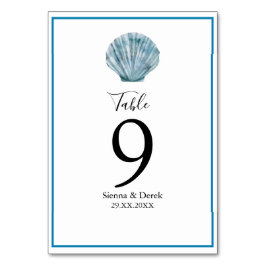 Numeração De Mesa Casamento Concha Única Azul Turquesa Vintage