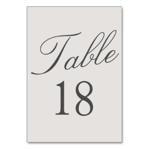 Numeração De Mesa Casamento Cor Sólida Cinza Simples