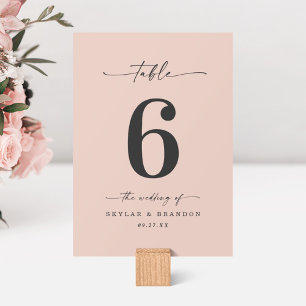 Numeração De Mesa Casamento Cor Sólida Cor Simples Cor Leve Rosa