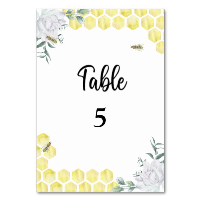 Numeração De Mesa Casamento da abelha melífera  (Frente)