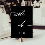 Numeração De Mesa Casamento da Caligrafia Romântica Número 4, Preto<br><div class="desc">Mesa 4. Verifique todos os números disponíveis. | Número da mesa de casamento romântica e elegante,  caligrafia,  com iniciais. Para uma personalização mais avançada deste design,  clique no BOTÃO FERRAMENTA DESIGN AZUL acima!</div>