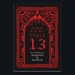 Numeração De Mesa Casamento da Catedral do Vampiro Gótico Vermelho<br><div class="desc">Marque a cena para o romance eterno. Esta placa gótica de números de tabela apresenta um design elegante e gótico. O toque perfeito para sua capa de casamento maravilhosamente linda! Personalize o texto, a fonte e a cor de fundo para se adequar às suas preferências de design. Correspondência de Itens...</div>