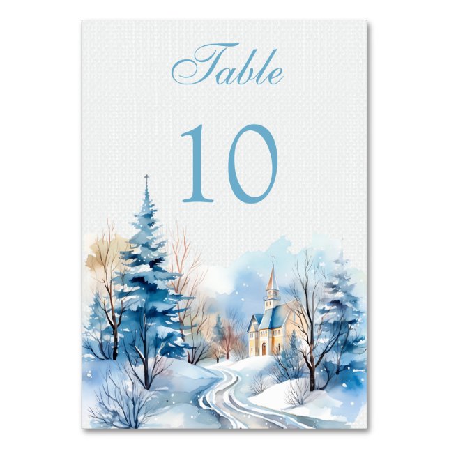 Numeração De Mesa Casamento da floresta de inverno (Verso)