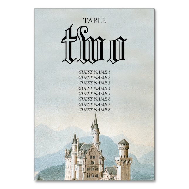 Numeração De Mesa Casamento da Floresta Russa do Castelo de Fairytal (Frente)