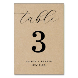 Numeração De Mesa Casamento da Tipografia Rustic Kraft Bold