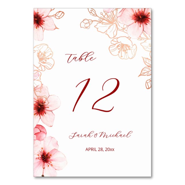 Numeração De Mesa Casamento das Cerejeiras (Frente)