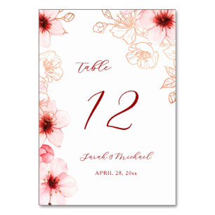 Numeração De Mesa Casamento das Cerejeiras Floridas
