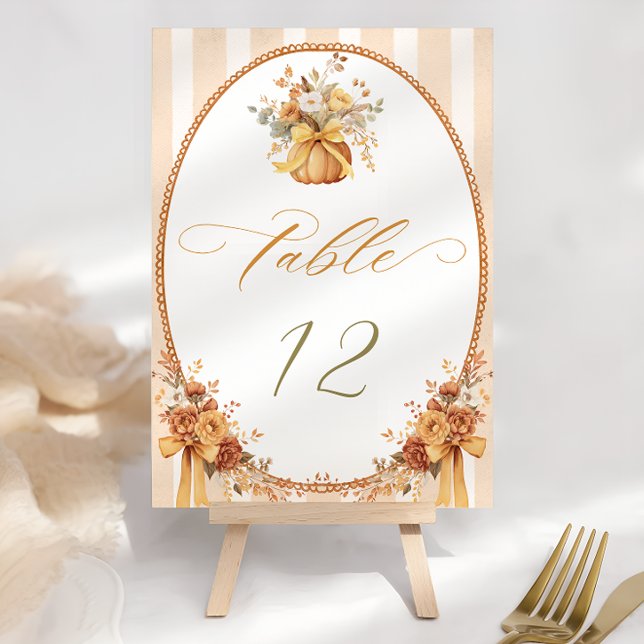 Numeração De Mesa Casamento de Abóbora Floral (Criador carregado)